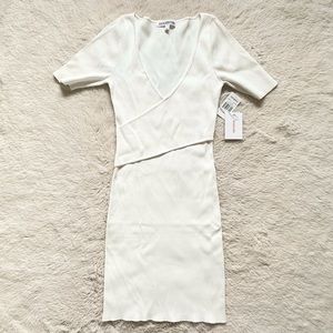 Good American Criss Cross Ribknit Dress